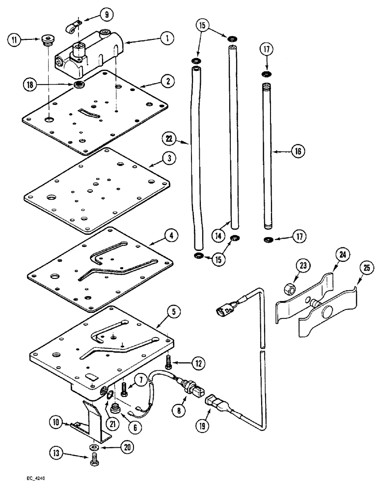 Схема запчастей Case IH 3220 - (8-012) - REGULATOR VALVE MOUNTING PLATE, 2 SPEED POWER SHIFT (08) - HYDRAULICS