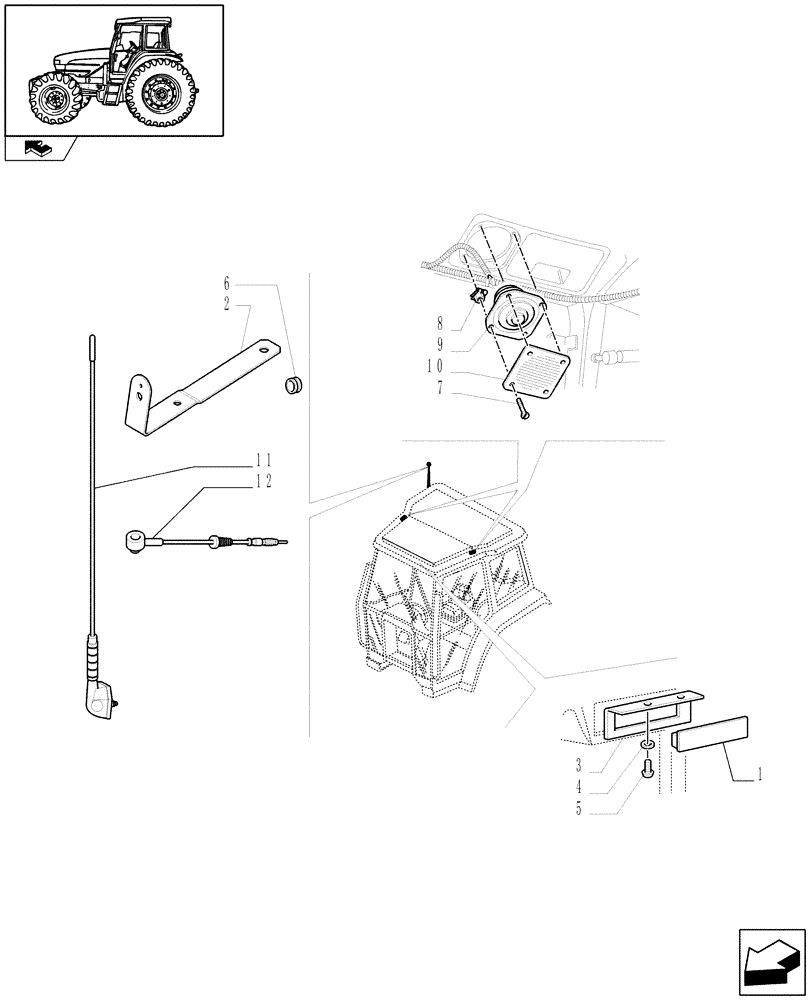 Схема запчастей Case IH FARMALL 105U - (1.91.6) - RADIO SET PREARRANGEMENT - W/CAB (10) - OPERATORS PLATFORM/CAB