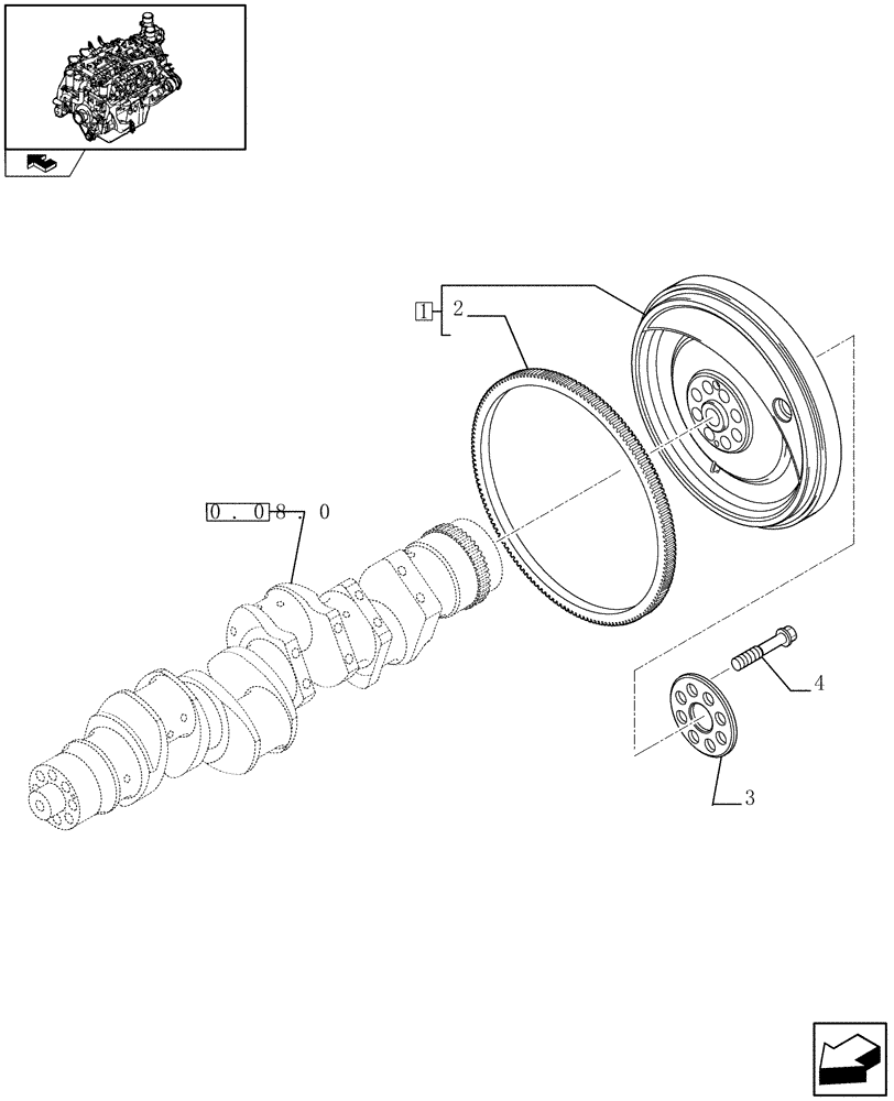 Схема запчастей Case IH FVAE2884X B200 - (0.08.3) - FLYWHEEL - ENGINE (504115136) 