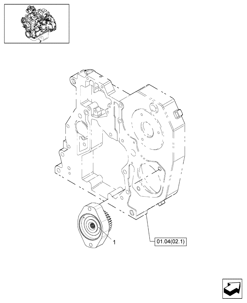 Схема запчастей Case IH WDX1202S - (01.17[02.2]) - HYDRAULIC PUMP DRIVE (02) - ENGINE EQUIPMENT