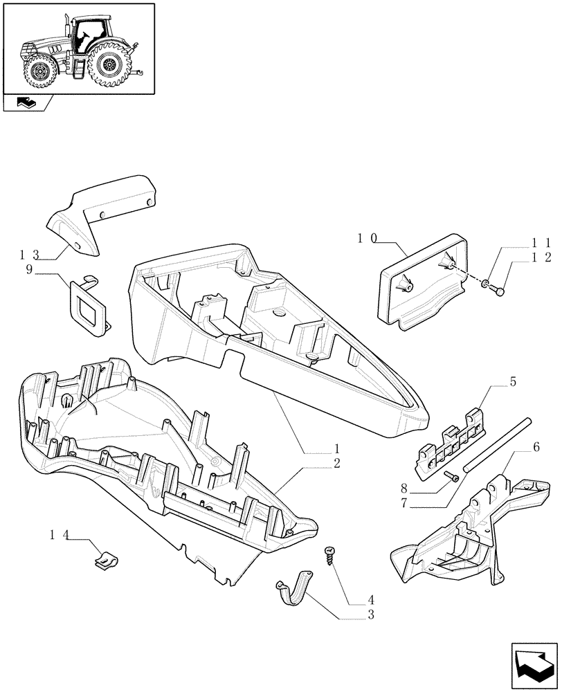 Схема запчастей Case IH PUMA 165 - (1.97.0[01]) - ARMREST CONTROL UNIT - COVERS (10) - OPERATORS PLATFORM/CAB