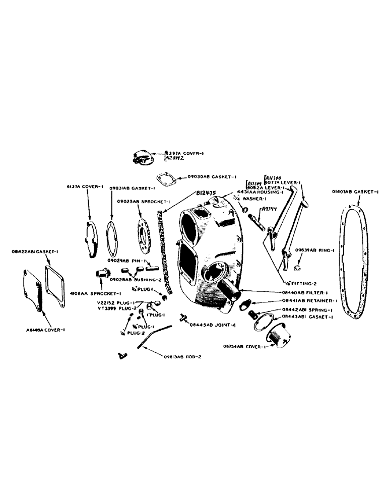 Схема запчастей Case IH 500-SERIES - (104) - HYDRAULIC CONTROL UNIT, MAIN HOUSING AND PUMP DRIVE (08) - HYDRAULICS