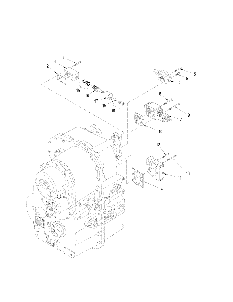 Схема запчастей Case IH STX330 - (06-27) - MANUAL SHIFT TRANSMISSION - VALVE ASSEMBLY MOUNTING (06) - POWER TRAIN