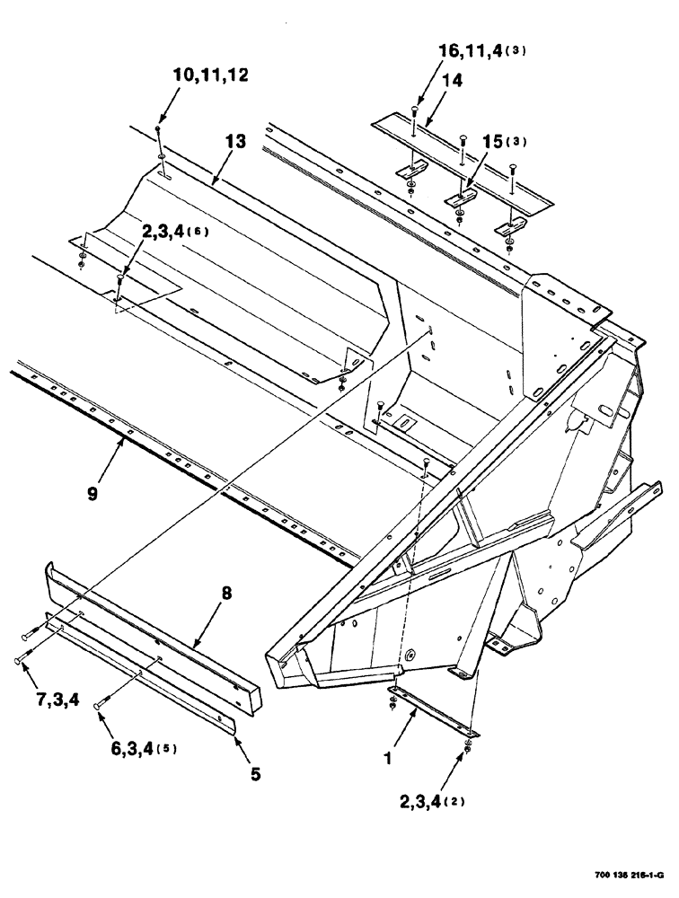 Схема запчастей Case IH 525 - (07-006) - HEADER AUGER PAN & STRIPPER ASM, LEFT (14 FOOT) (58) - ATTACHMENTS/HEADERS