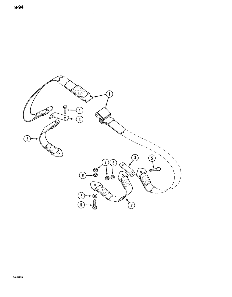 Схема запчастей Case IH 995 - (9-094) - SEAT BELT, TRACTOR WITHOUT CAB, STATIC SEAT (09) - CHASSIS/ATTACHMENTS