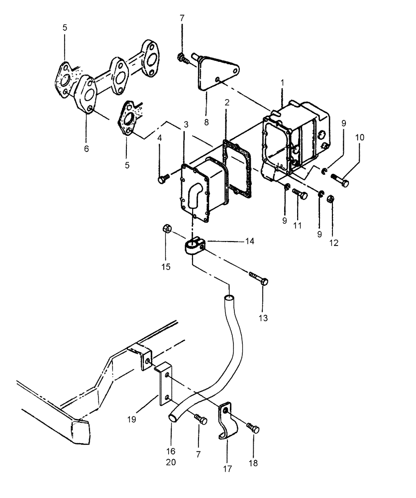 Схема запчастей Case IH DX21 - (02.01) - MUFFLER (02) - ENGINE EQUIPMENT