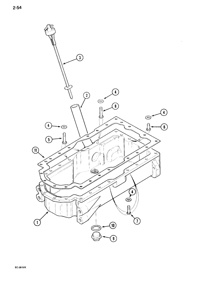 Схема запчастей Case IH 995 - (2-54) - OIL PAN (02) - ENGINE