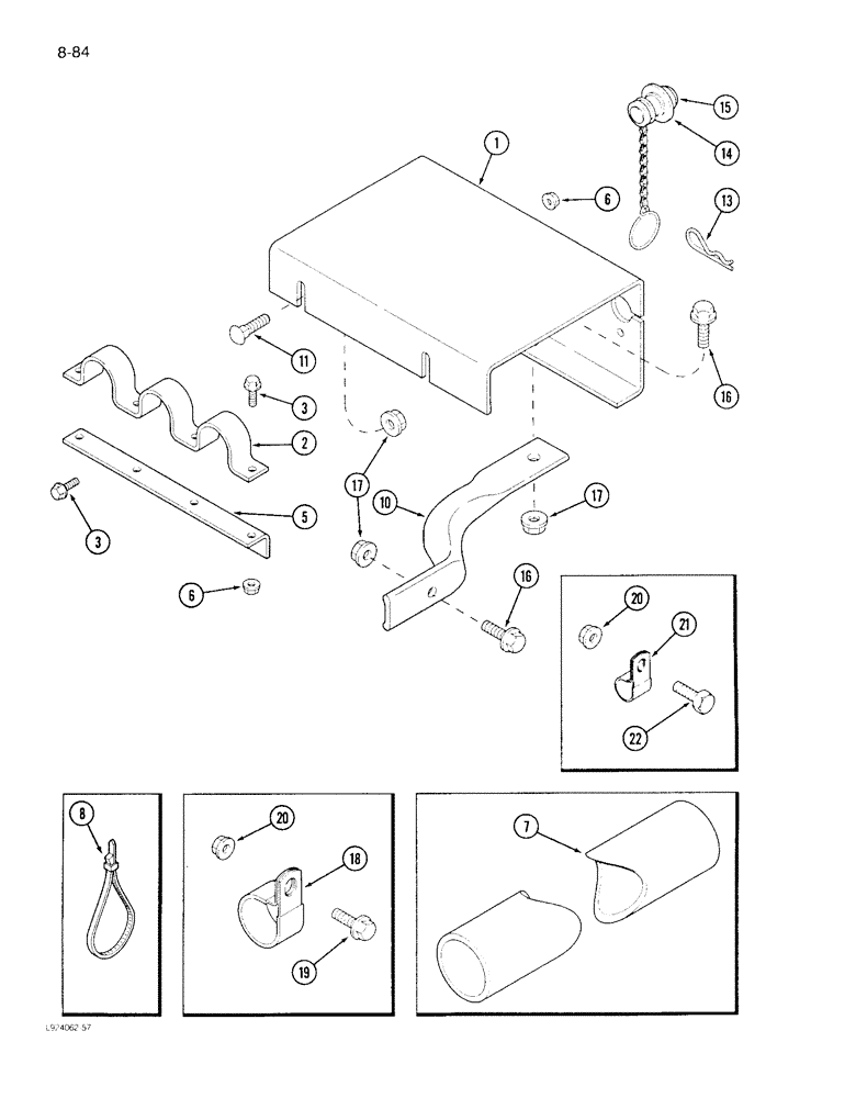 Схема запчастей Case IH 1640 - (8-084) - AUXILIARY PUMP, COUPLING MOUNTING, P.I.N. JJC0097190 AND AFTER (07) - HYDRAULICS