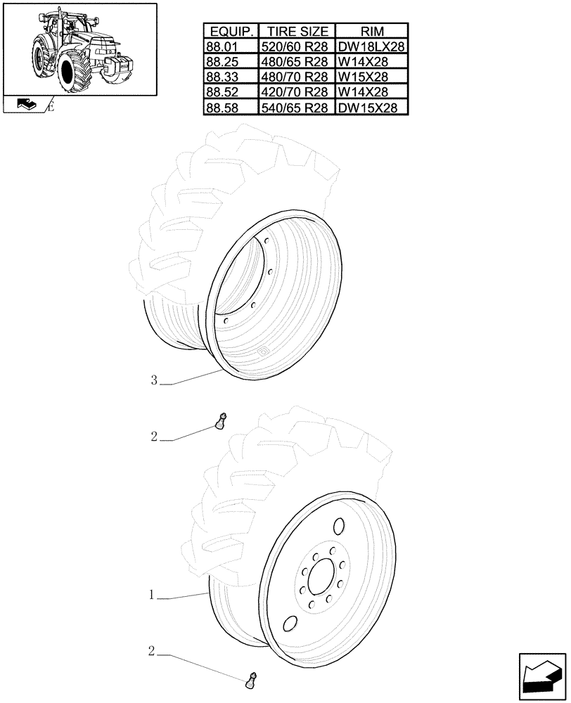 Схема запчастей Case IH PUMA 140 - (82.00[01]) - FRONT WHEELS (11) - WHEELS/TRACKS