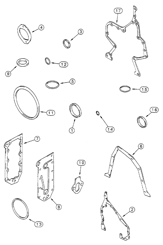 Схема запчастей Case IH 7250 - (2-136) - CYLINDER BLOCK GASKET KIT, 6T-830 AND 6TA-830 EMISSIONS CERTIFIED ENGINE, PIN JJA0064978 AND AFTER (02) - ENGINE