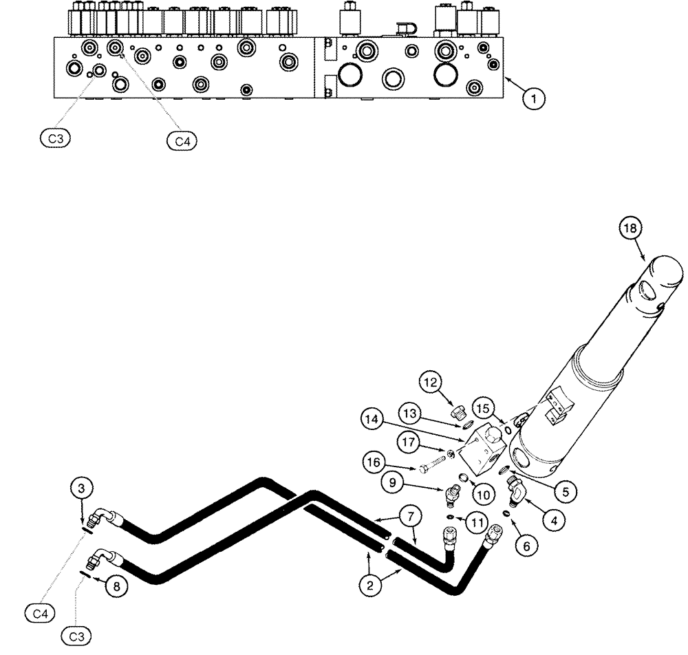 Схема запчастей Case IH CPX610 - (08-13) - DRUM TILT SYSTEM (07) - HYDRAULICS