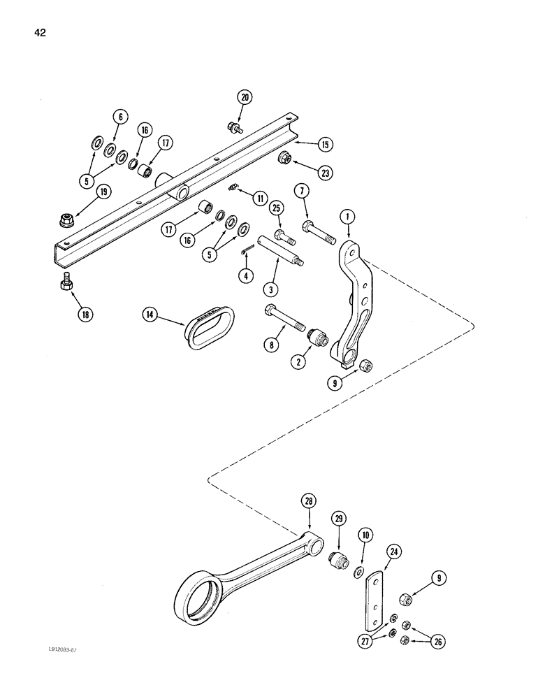 Схема запчастей Case IH 1640 - (42) - CHAFFER DRIVE HANGER LEVER AND SUPPORT, HEAVY DUTY DRIVE, EXTENDED LENGTH CLEANING SYSTEM (74) - CLEANING