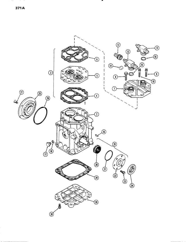 Схема запчастей Case IH 1090 - (371A) - CAB, AIR CONDITIONER, YORK COMPRESSOR (09) - CHASSIS/ATTACHMENTS