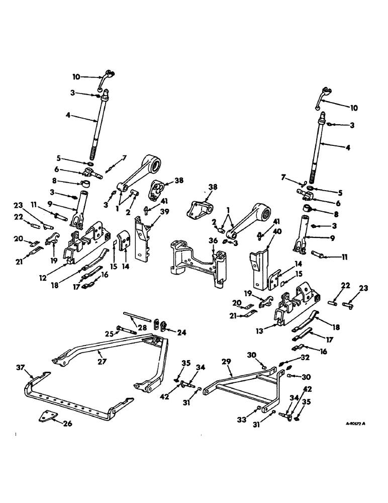 Схема запчастей Case IH 1026 - (09-06) - FRAME, TWO POINT HITCH (12) - FRAME