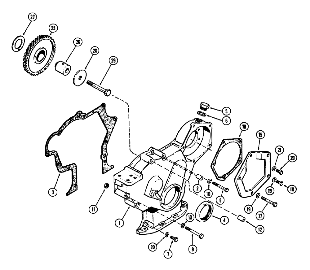 Схема запчастей Case IH 1370 - (052) - TIMING GEAR COVER AND IDLER GEAR, 504BDT, DIESEL ENGINE (03) - FUEL SYSTEM