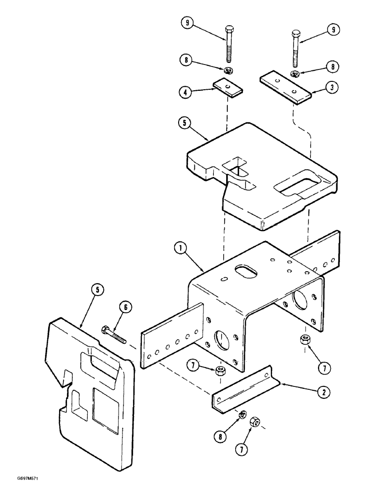 Схема запчастей Case IH 1660 - (5-64) - STEERING AXLE WEIGHTS (04) - STEERING