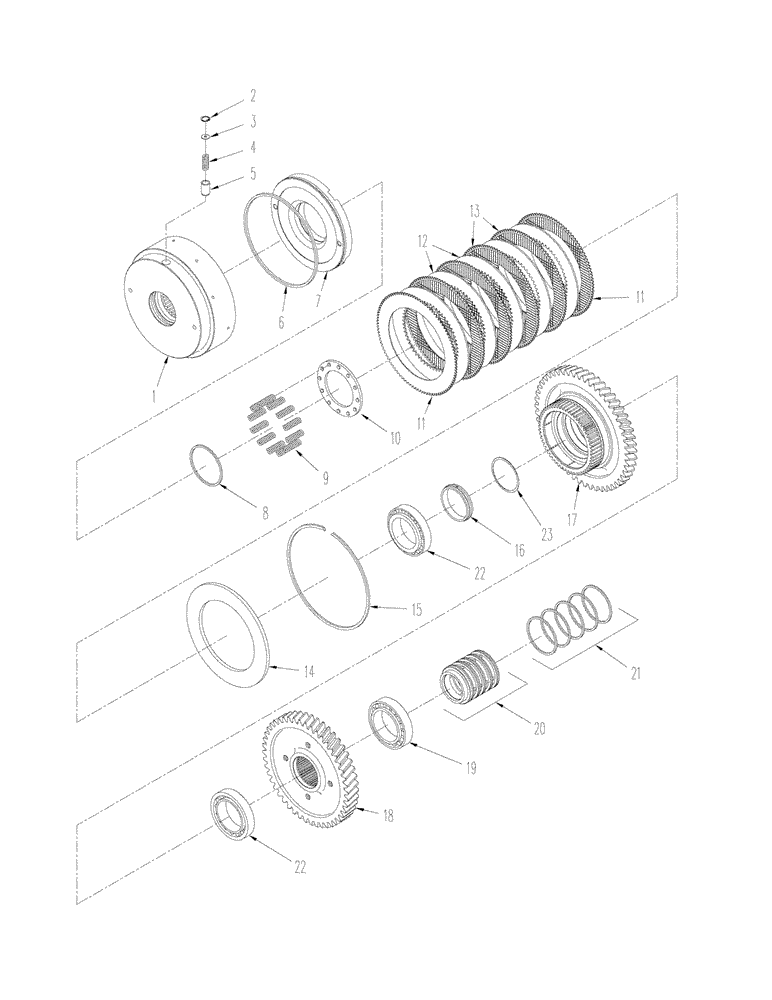 Схема запчастей Case IH STX500 - (06-42) - POWER SHIFT TRANSMISSION - INPUT SHAFT ASSEMBLY (06) - POWER TRAIN