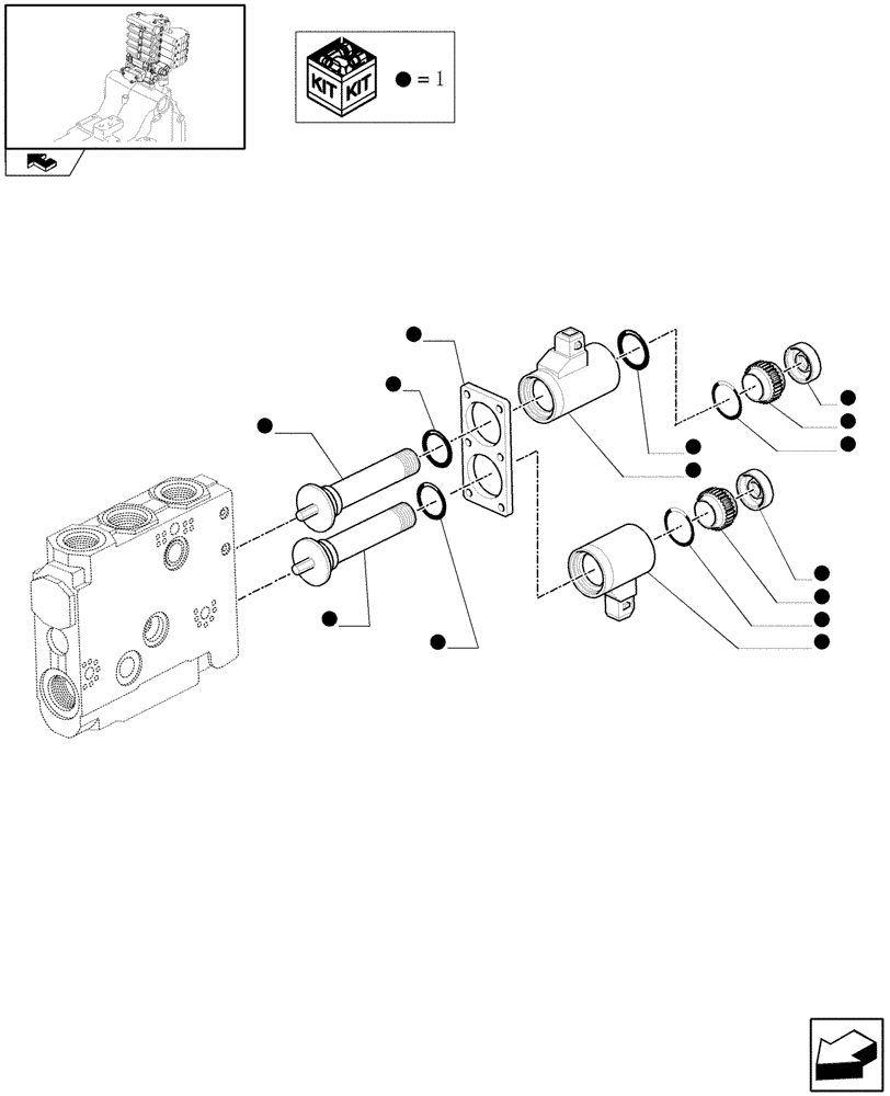 Схема запчастей Case IH PUMA 140 - (1.75.0[14]) - ELECTROHYDRAULIC CONTROL VALVE ELEMENT - SOLENOID VALVE (06) - ELECTRICAL SYSTEMS