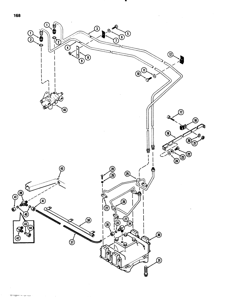 Схема запчастей Case IH 1070 - (0168) - HYDROSTATIC STEERING, USED PRIOR TO TRACTOR SERIAL NUMBER 8693001 (05) - STEERING