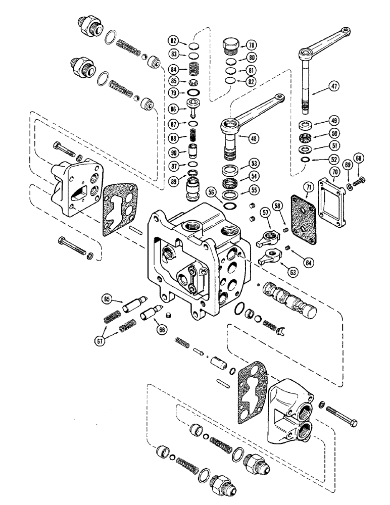 Схема запчастей Case IH 1370 - (338) - A141383 REMOTE HYDRAULIC VALVE, LEFT HAND WITH RELIEF VALVE (08) - HYDRAULICS