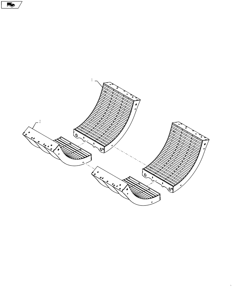 Схема запчастей Case IH 7230 - (66.105.04) - CONCAVES, ROUND BAR HT (66) - THRESHING