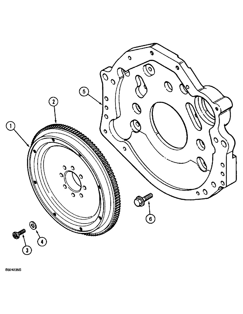 Схема запчастей Case IH 1670 - (2-56) - FLYWHEEL AND BACKING PLATE, 6TA-830 ENGINE (01) - ENGINE