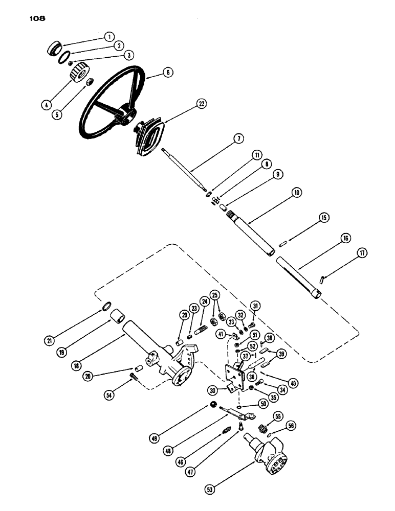 Схема запчастей Case IH 970 - (108) - ADJUSTABLE STEERING (05) - STEERING