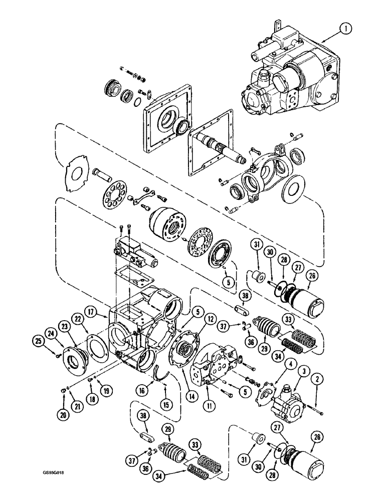 Схема запчастей Case IH 1670 - (6-16) - HYDROSTATIC PUMP (03) - POWER TRAIN