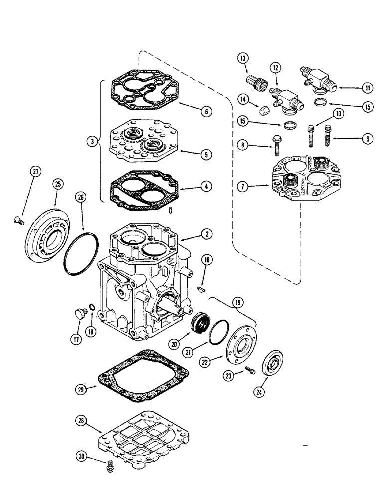 Схема запчастей Case IH 1370 - (518) - AIR CONDITIONER, COMPRESSOR ASSEMBLY (09) - CHASSIS/ATTACHMENTS