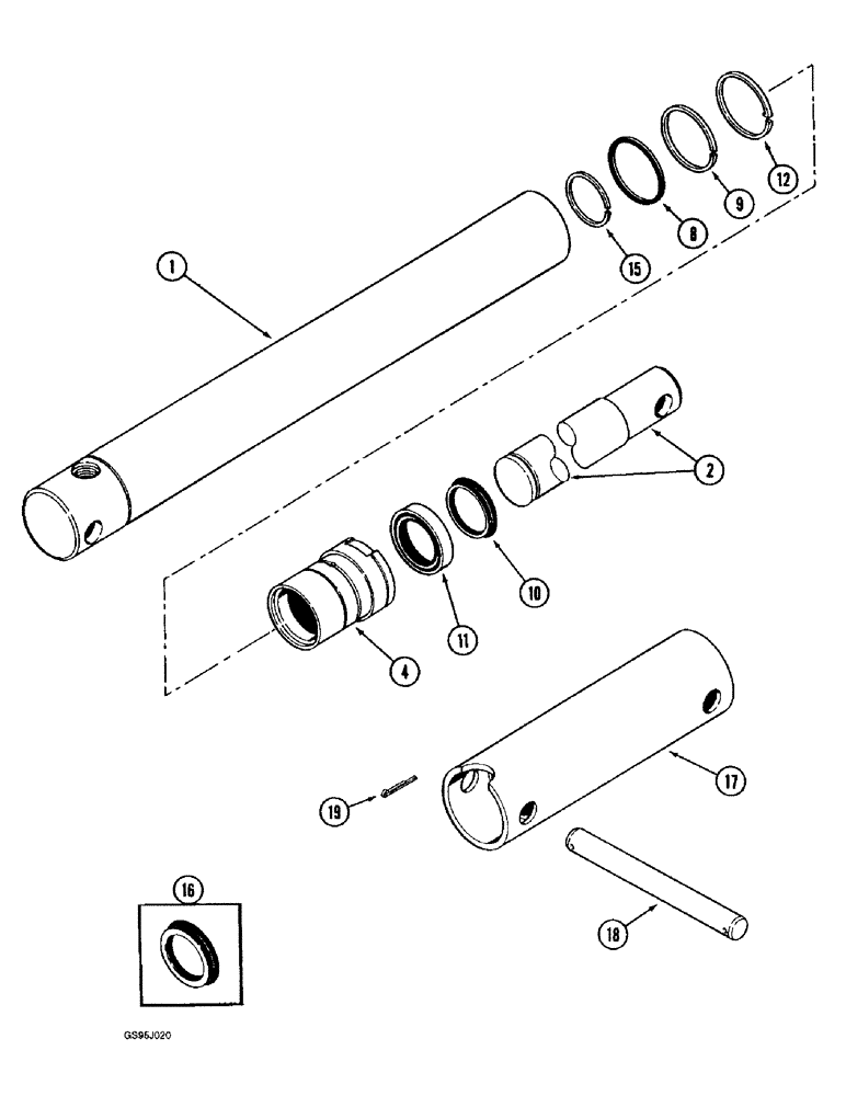 Схема запчастей Case IH 1682 - (8-08) - HEADER LIFT CYLINDER (07) - HYDRAULICS