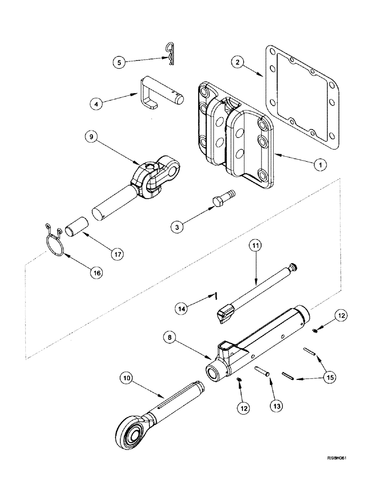 Схема запчастей Case IH MX180 - (9-114) - TOP LINK, HITCH, MX180, N.A. ONLY (09) - CHASSIS/ATTACHMENTS