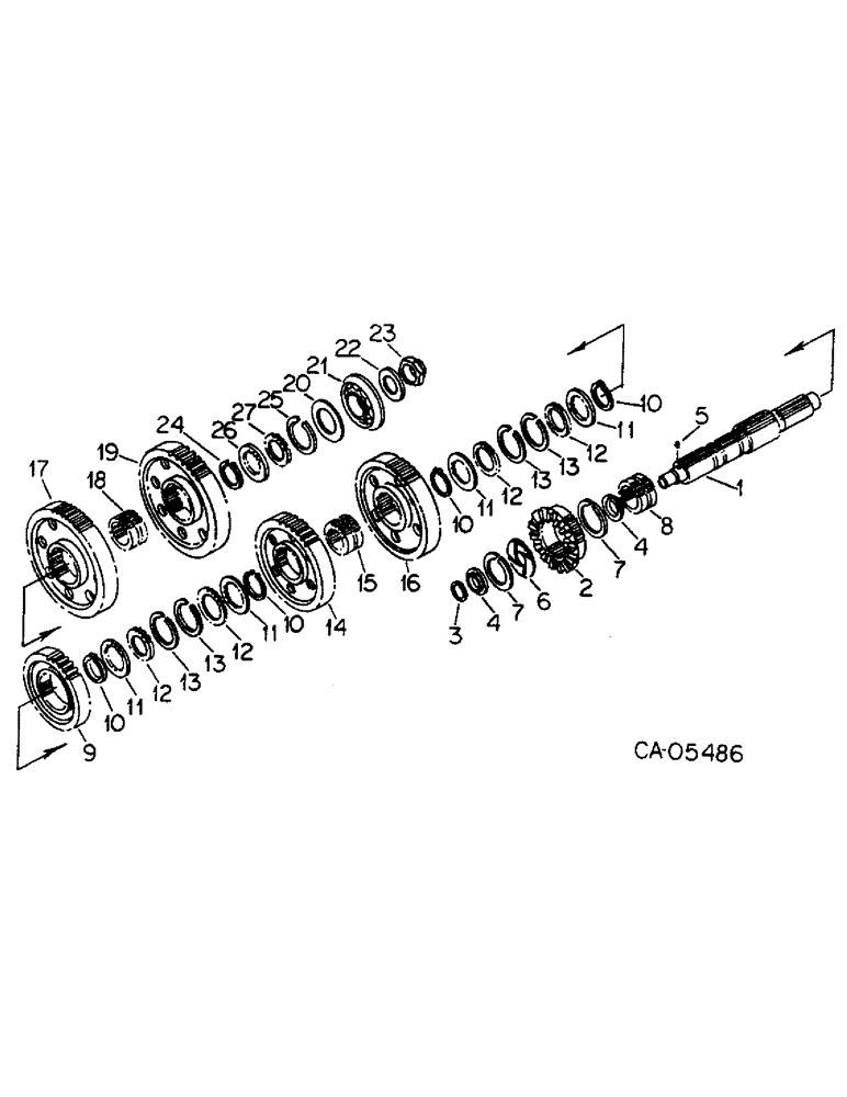 Схема запчастей Case IH 4568 - (07-08) - DRIVE TRAIN, MAINSHAFT, 4568 TRACTORS WITH SERIAL NO. 8856 AND ABOVE, ALL 4586 TRACTORS (04) - Drive Train