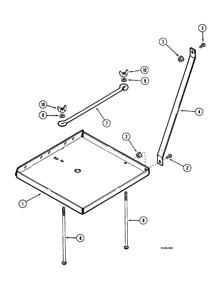 Схема запчастей Case IH 1660 - (4-52) - BATTERY TRAY (06) - ELECTRICAL