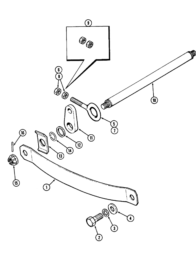 Схема запчастей Case IH 2090 - (9-480) - HITCH SPRINGS AND SHAFT (09) - CHASSIS/ATTACHMENTS