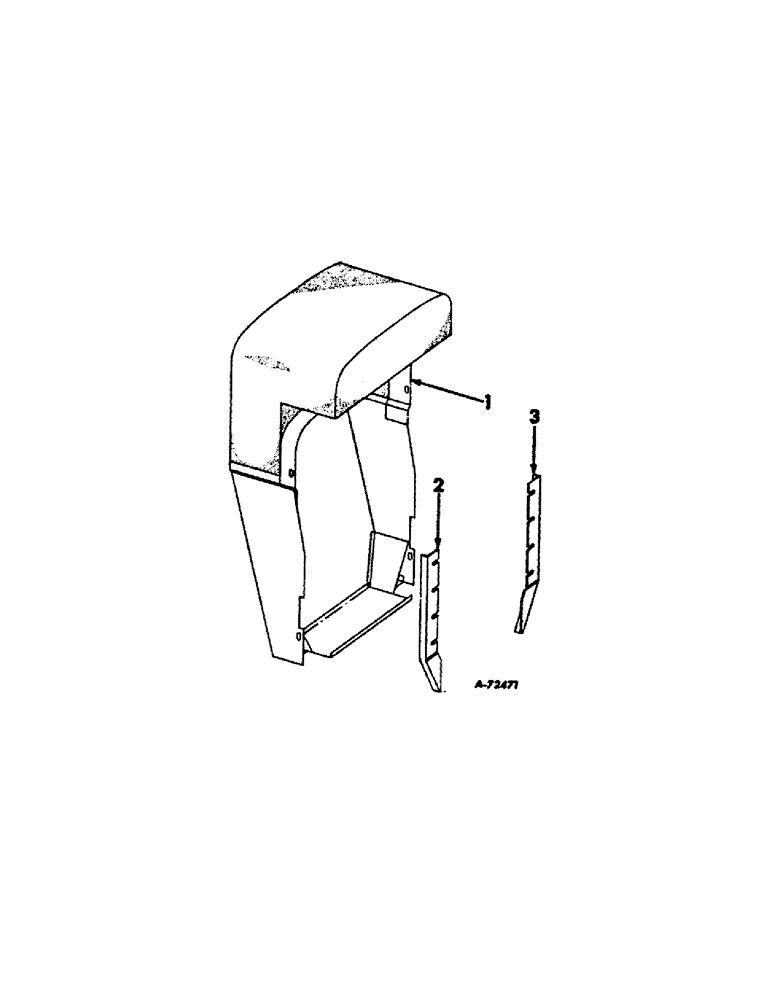 Схема запчастей Case IH 234 - (H-10[1]) - RADIATOR AIR SCOOP ATTACHMENT FARMALL 504 TRACTORS (88) - ACCESSORIES