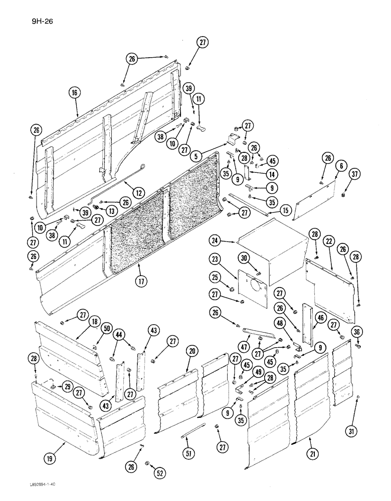 Схема запчастей Case IH 1680 - (9H-26) - SHIELDS, SUPPORTS AND TRIM (12) - CHASSIS