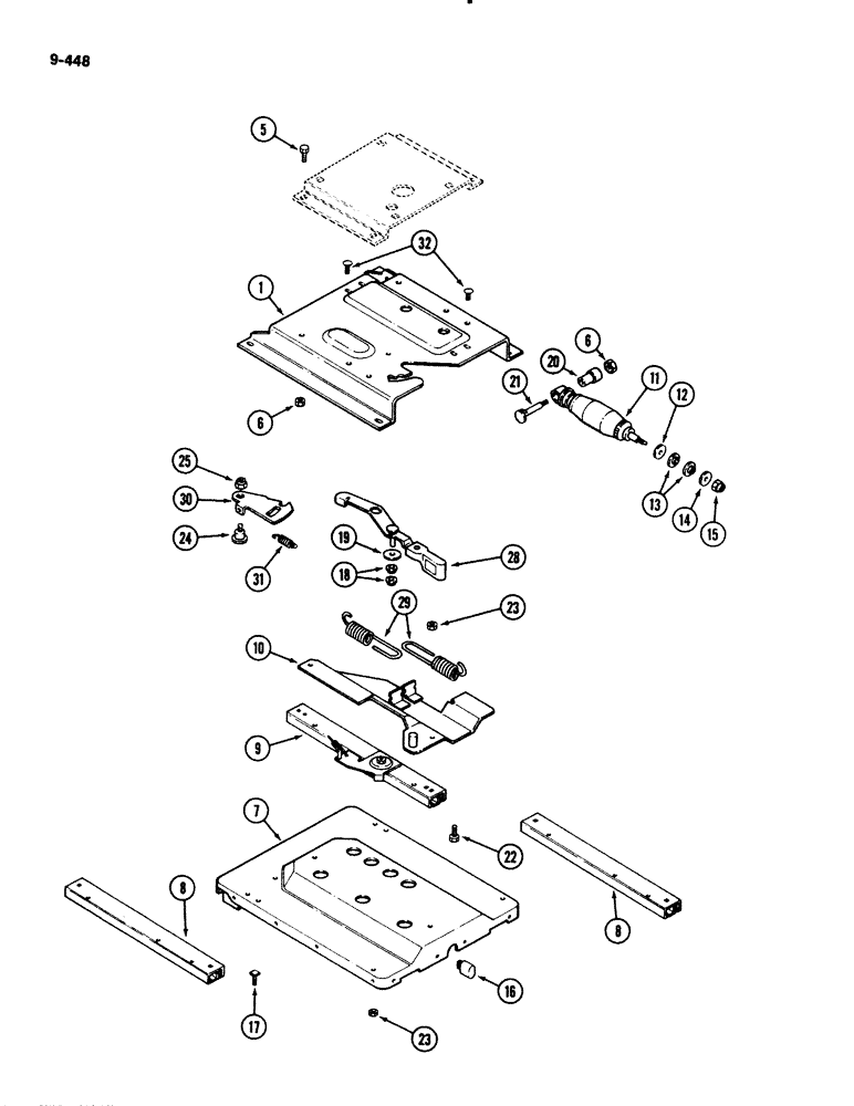 Схема запчастей Case IH 2294 - (9-448) - OPERATOR SEAT, AIR/OIL SUSPENSION, PRIOR TO P.I.N. 9938101 (09) - CHASSIS/ATTACHMENTS