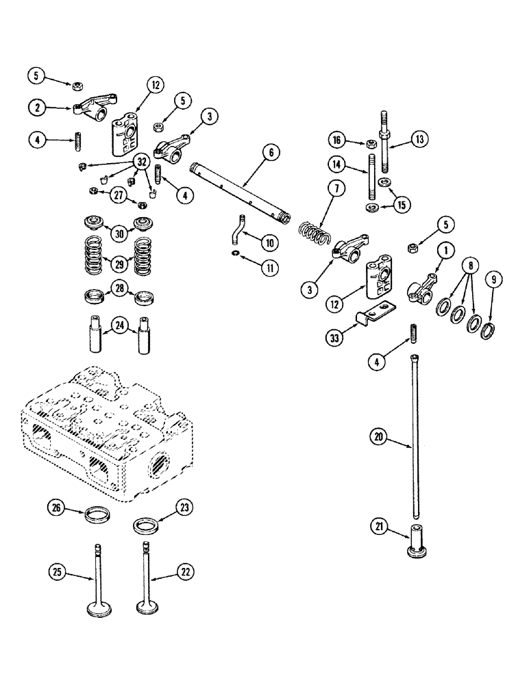 Схема запчастей Case IH 2394 - (2-30) - VALVE MECHANISM, 504BDT DIESEL ENGINE (02) - ENGINE