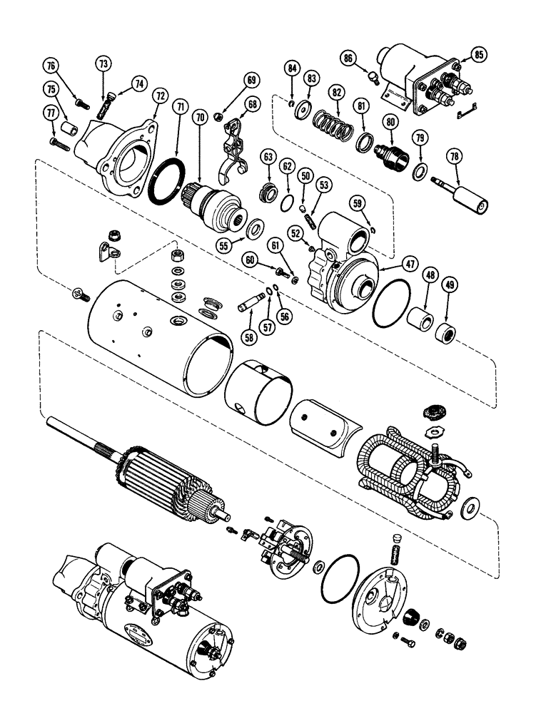 Схема запчастей Case IH 4890 - (4-120) - STARTER ASSEMBLY, P.I.N. 8858362 AND AFTER (04) - ELECTRICAL SYSTEMS