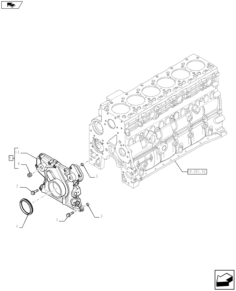 Схема запчастей Case IH F4GE9684B J605 - (10.102.02) - CRANKCASE COVERS (4894734) (10) - ENGINE