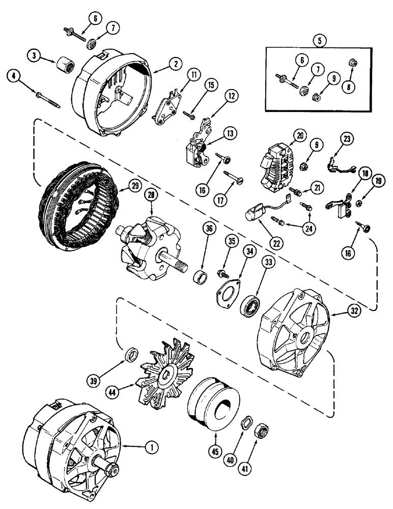 Схема запчастей Case IH 3294 - (4-096) - A167155 ALTERNATOR (04) - ELECTRICAL SYSTEMS