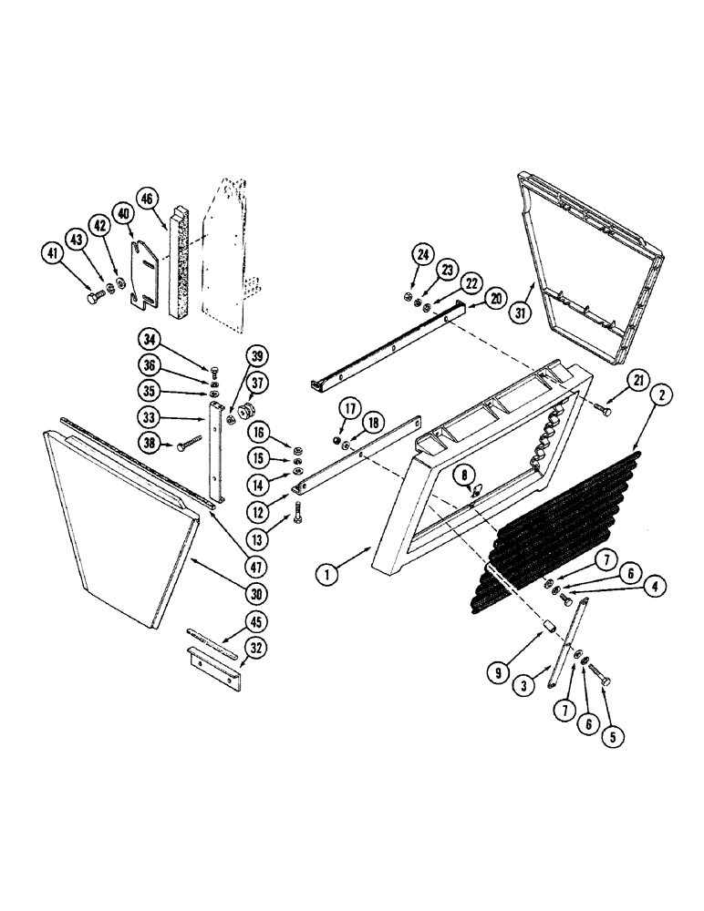 Схема запчастей Case IH 4694 - (9-404) - LOWER GRILLE AND SIDE PANELS (09) - CHASSIS/ATTACHMENTS