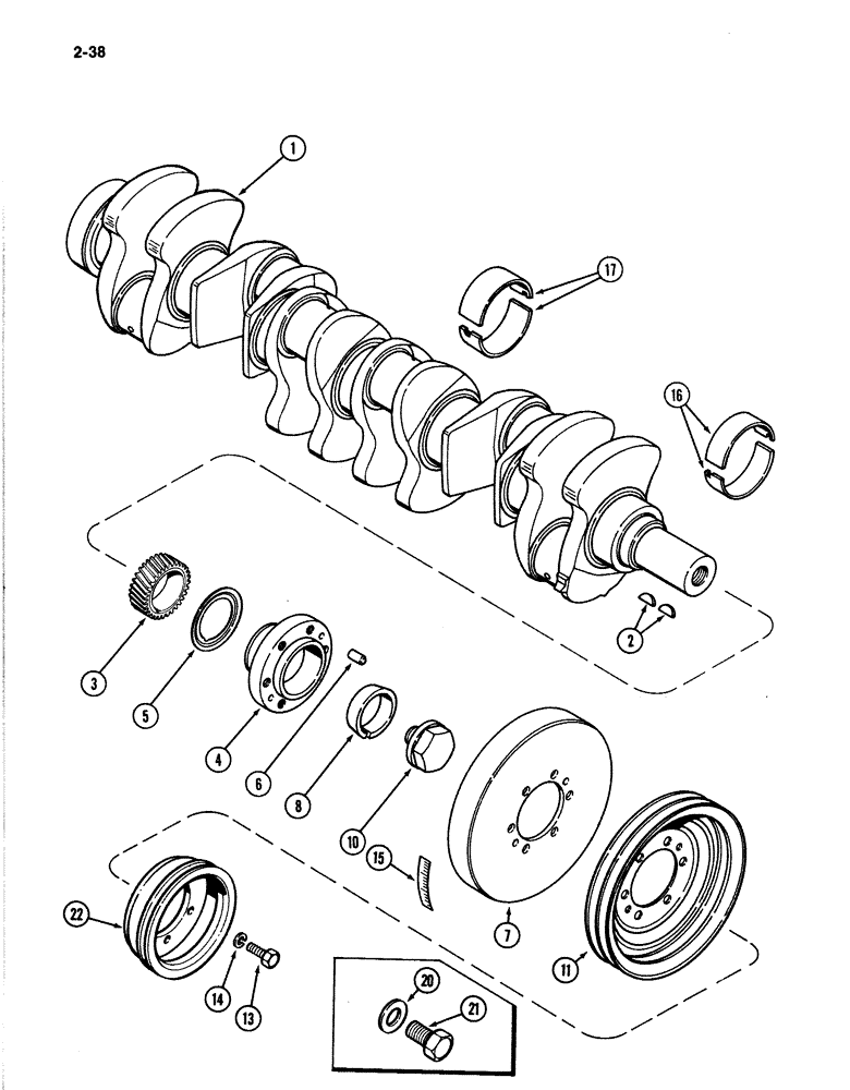 Схема запчастей Case IH 4894 - (2-38) - CRANKSHAFT 674 CUBIC INCH DIESEL ENGINE (02) - ENGINE