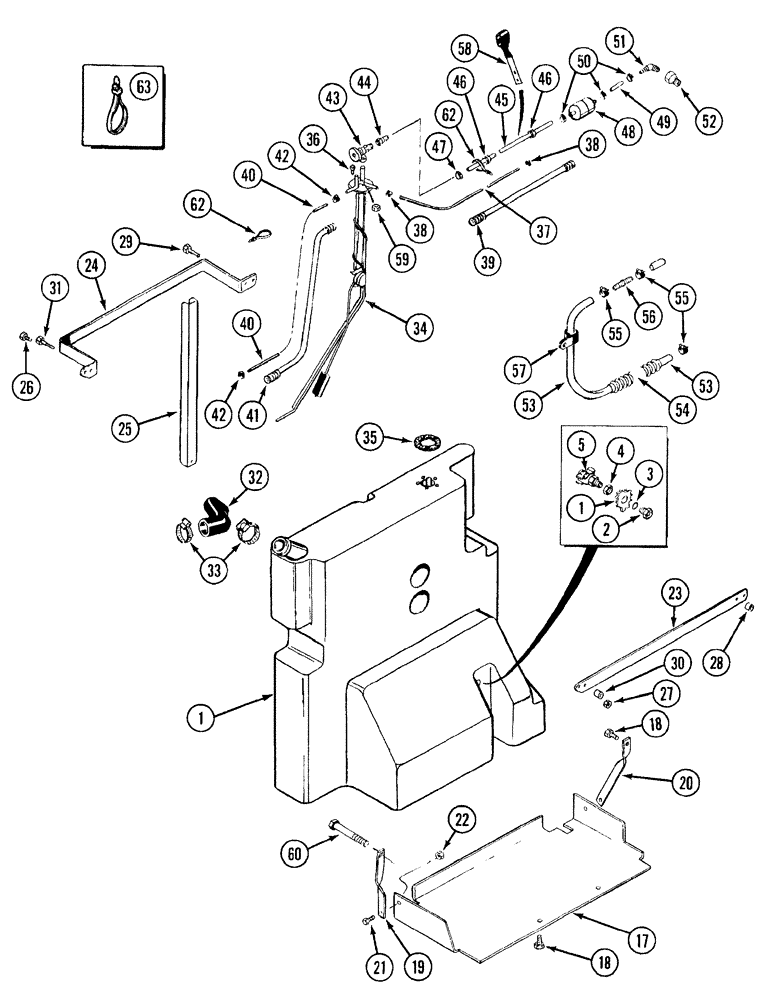 Схема запчастей Case IH 7220 - (3-036) - AUXILIARY FUEL TANK AND FUEL LINES, TRACTOR P.I.N. JJA0064978 AND AFTER (03) - FUEL SYSTEM