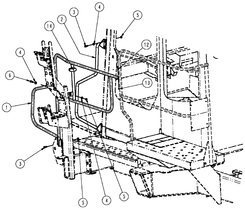 Схема запчастей Case IH SPX3310 - (04-010) - RAIL GROUP, L.H. FRONT Suspension & Frame