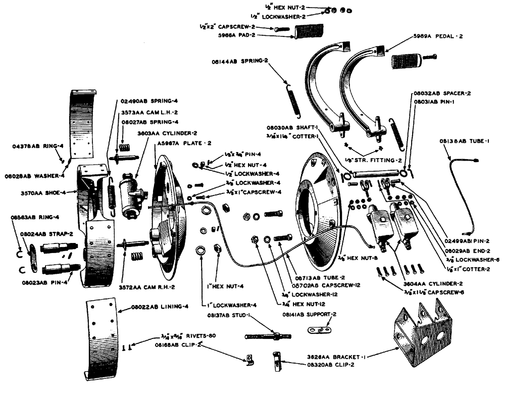 Схема запчастей Case IH LA-SERIES - (059) - HYDRAULIC REAR WHEEL BRAKES TRACTOR NO. 5208165 TO 5418607 (07) - BRAKES