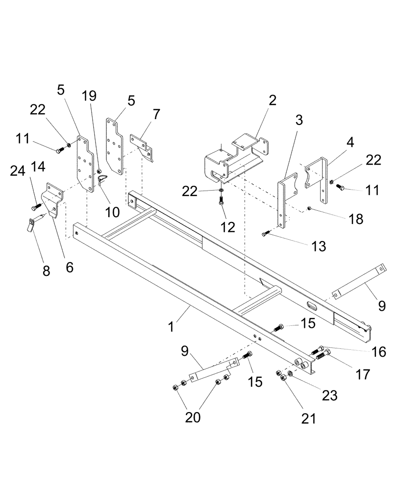 Схема запчастей Case IH 716735016 - (09) - SUBFRAME, 716394006 - DX48 AND DX55 TRACTORS 