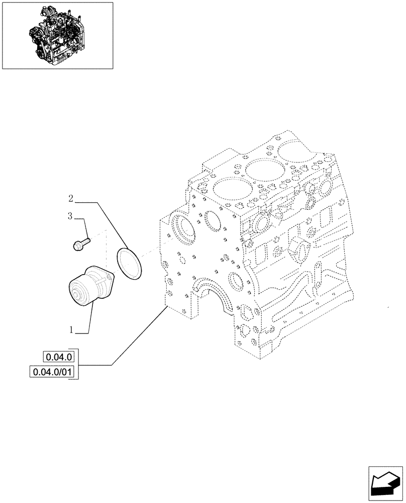 Схема запчастей Case IH MXU130 - (0.32.0) - WATER PUMP (01) - ENGINE