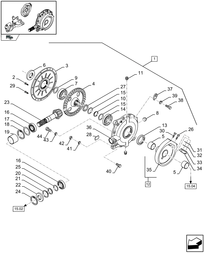 Схема запчастей Case IH LBX432S - (15.03[01]) - KNOTTER, GEARBOX (15) - KNOTTER /WRAPPER