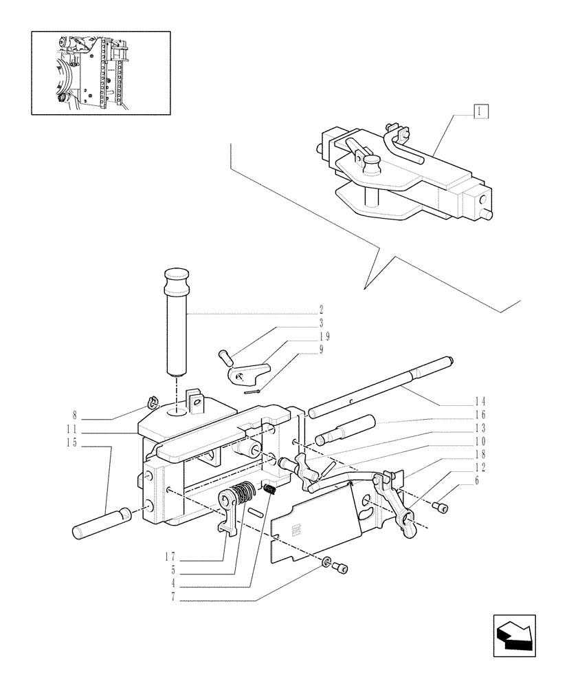 Схема запчастей Case IH JX1085C - (1.89.3/ A) - FIXED HOOK, CAT. "C" VERTICAL ADJUST SLIDING - PARTS (09) - IMPLEMENT LIFT